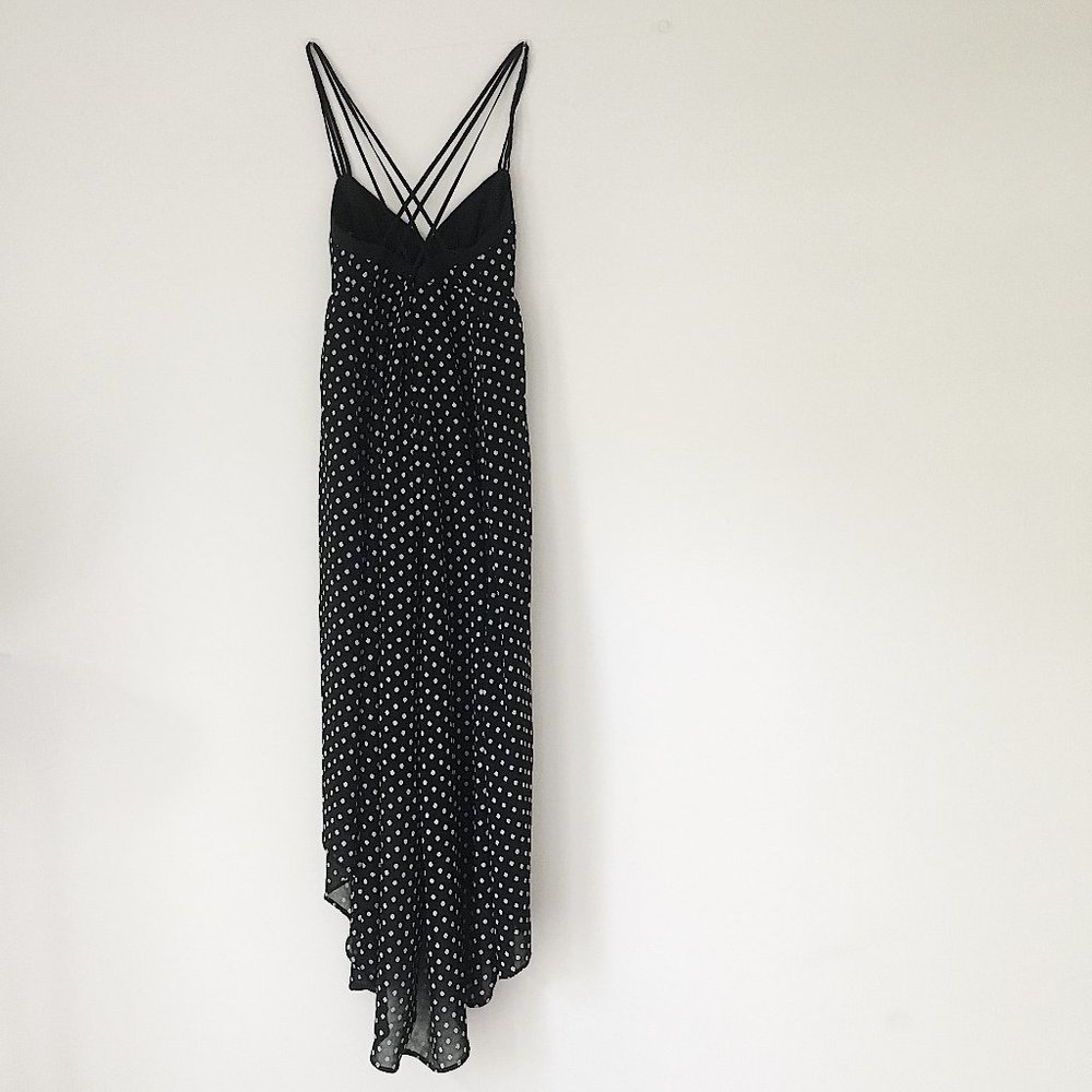 BCBGeneration High Low Polka Dot Maxi Dress